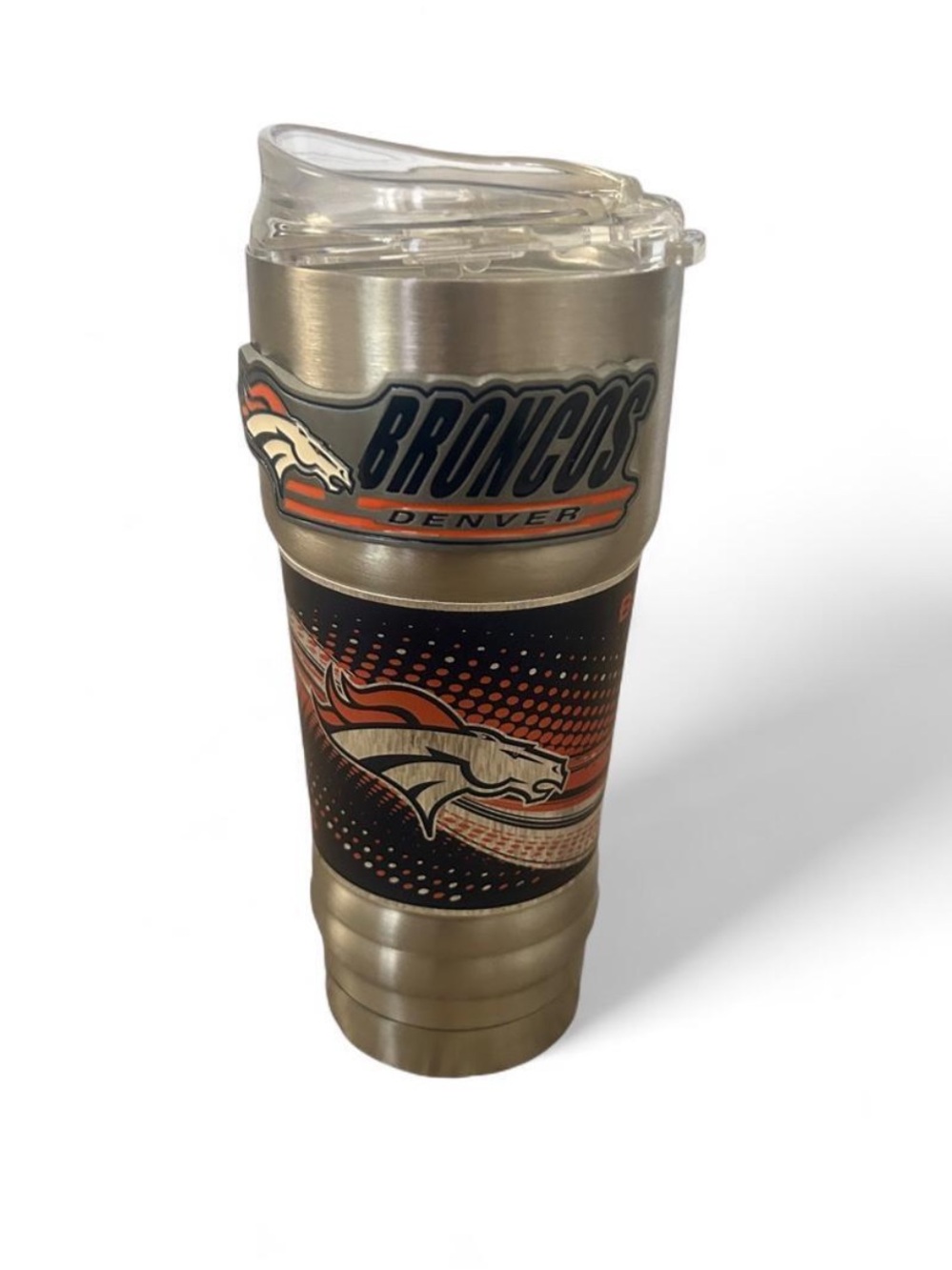 NFL Denver Broncos Great American Products 18oz stainless steel tumbler NWTS